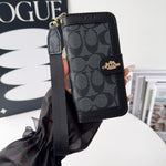 CHクラシック 折りたたみ財布一体型 iPhoneケース ブラック-OKCH001