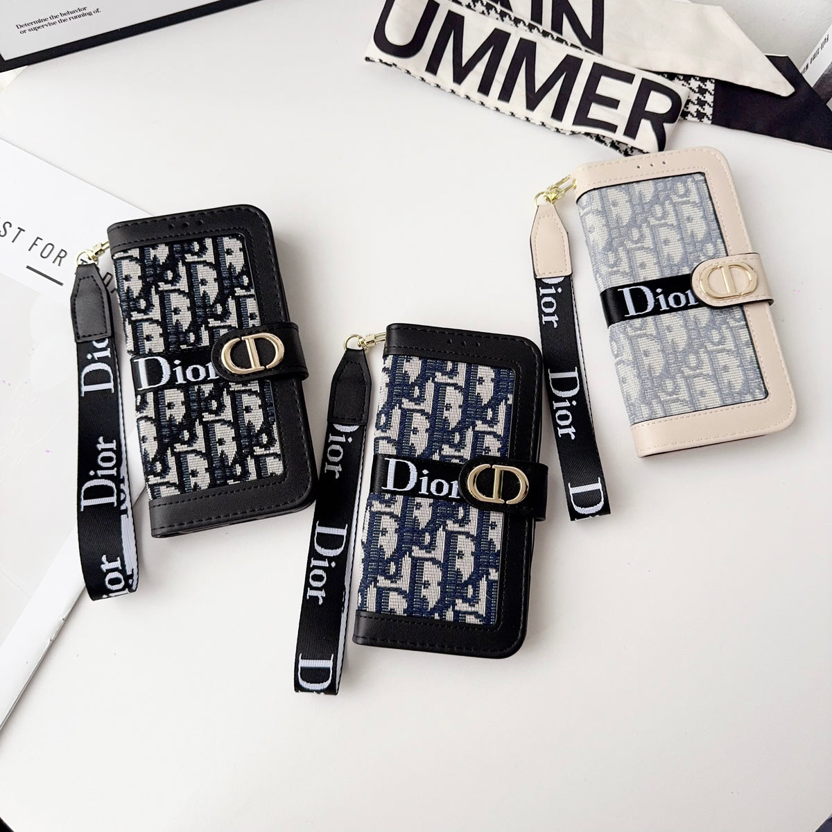 上品CD ウォレットフォールド式 iPhoneケース 黒-OKCD001