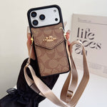 上質CH ウォレット&ショルダーストラップ付 iPhoneケース 黒-OKCH005