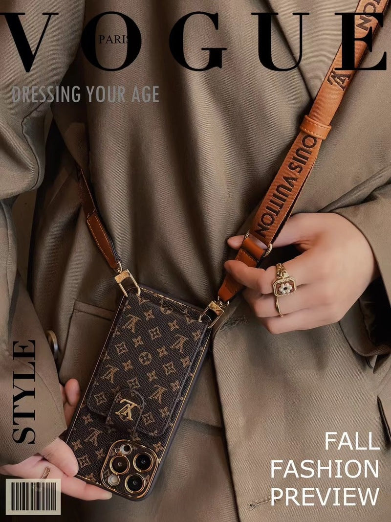 アルファベット入りのiPhoneケース,カード財布,ストラップ付き -小さな印刷-ZQB231228