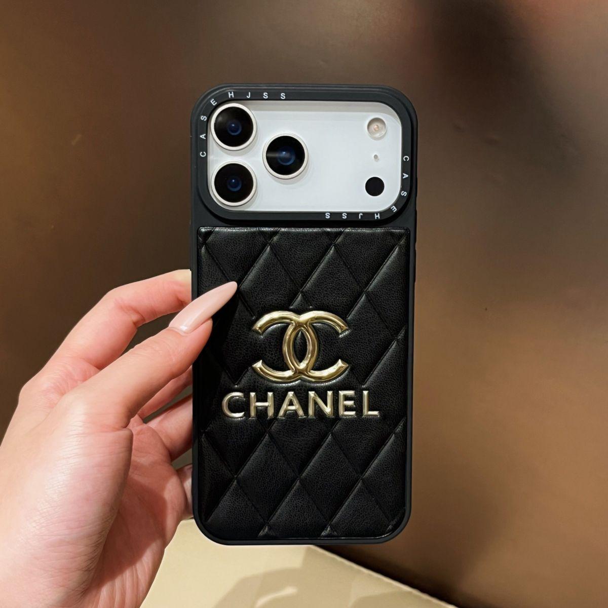 高級感のあるなCCブラックiPhoneケース-OKCC003