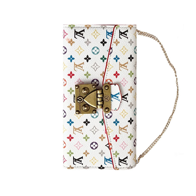 プレミアムレザー フォリオ モノグラム iPhoneケース（ウォレット＆ストラップ付き）-OKMTY003