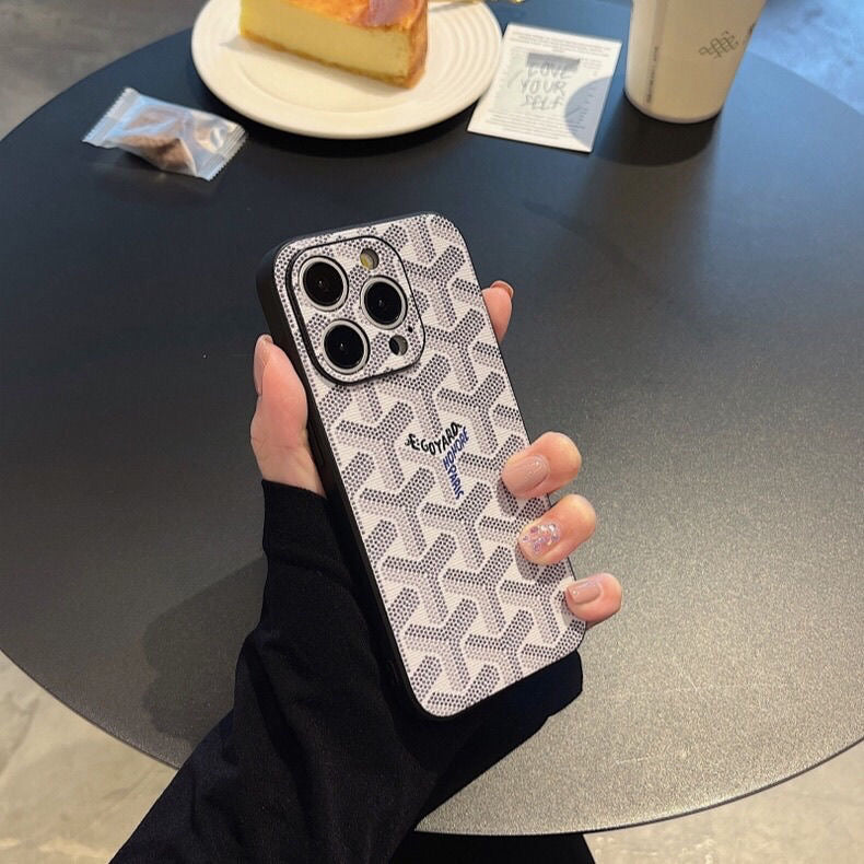 GD 白い革のiPhone ケース -SJK240807