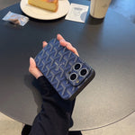 GD ブルーの革のiPhone ケース -SJK240807