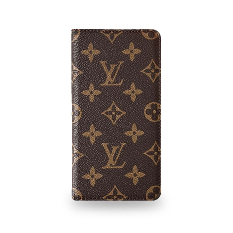 高級手帳型 モノグラムiPhoneケース カードホルダー付き-OKHYL002