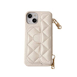 革の黒いiPhoneケース カードホルダーとストラップ- XK240401