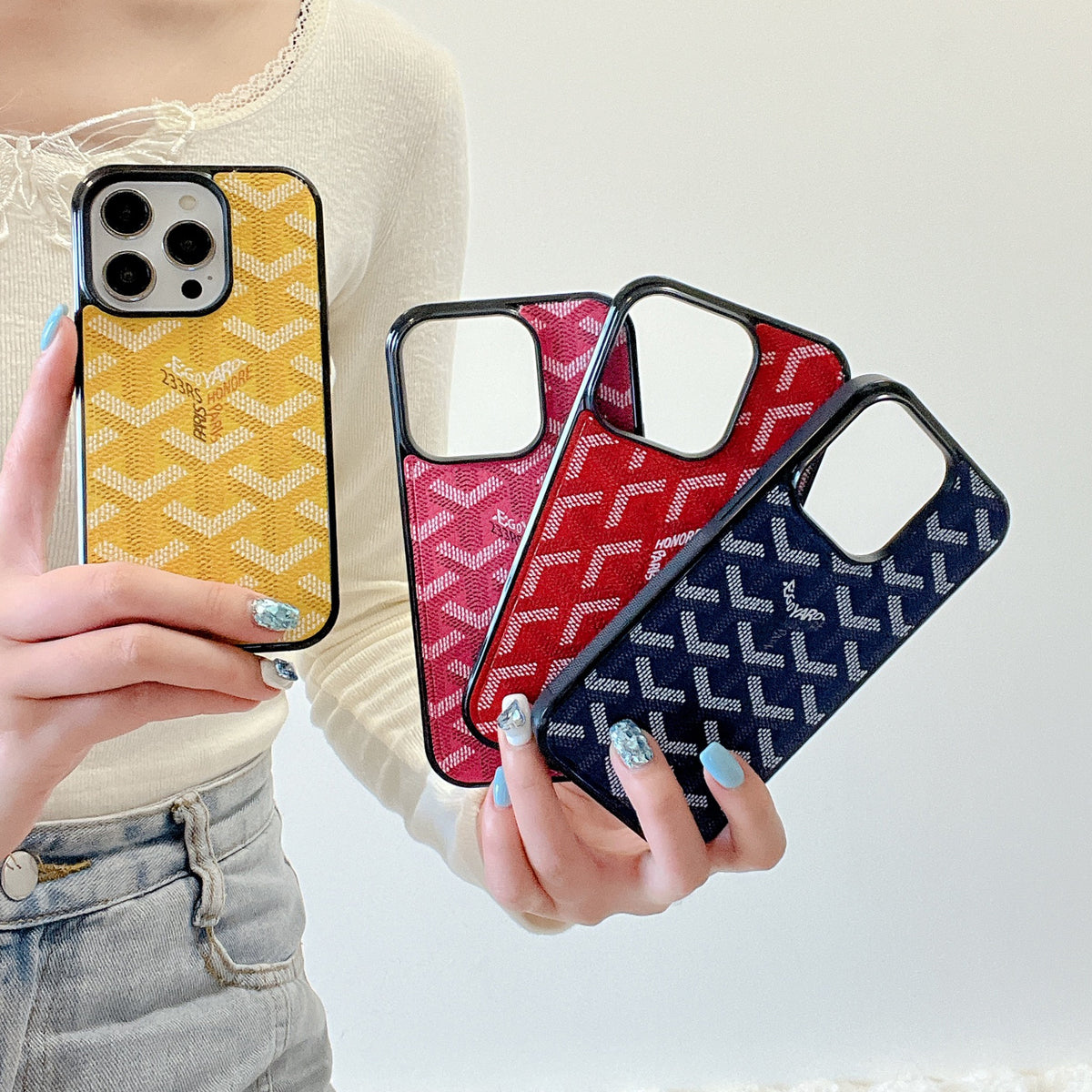 GD革のiPhone ケース黄色（Magsafe）-CXK241423