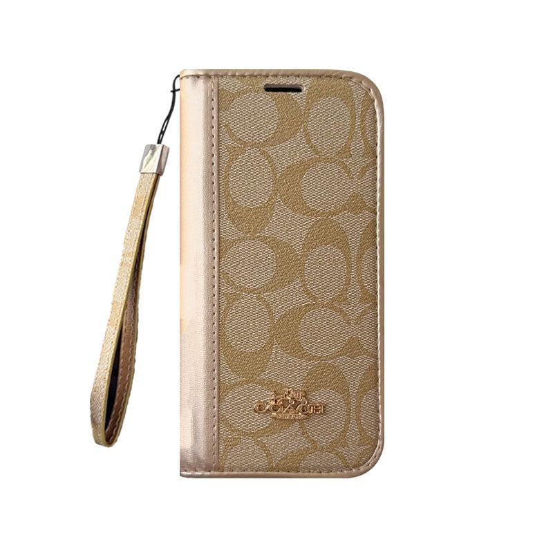 上品CHクラシック ウォレットフォールド式 iPhoneケース 黒-OKCH004