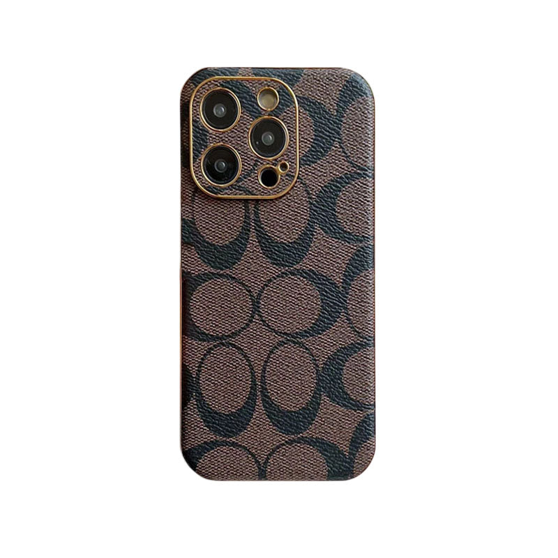 エレガントなCHダークブラウン iPhoneケース-OKCH004