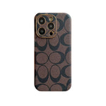 エレガントなCHダークブラウン iPhoneケース-OKCH004