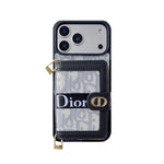 上質CD ウォレット＆ショルダーストラップ付 iPhoneケース 黒-OKCD004