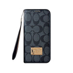 CH高級レザー 折りたたみウォレット iPhoneケース 茶色-OKCH002