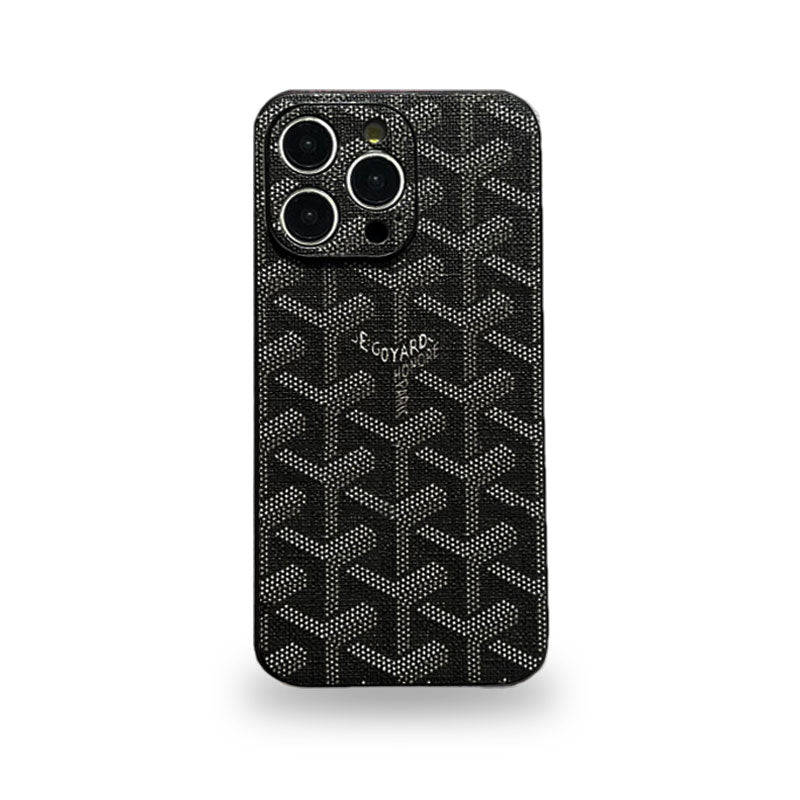 GD 黒い革のiPhone ケース -SJK240807