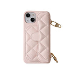 革の黒いiPhoneケース カードホルダーとストラップ- XK240401