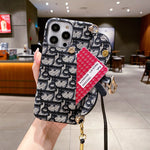 CDiPhoneケース　カードホルダーと斜め掛け付き-QBS240315