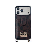 高級感CH マネークリップ付 iPhoneケース 黒-OKCH006