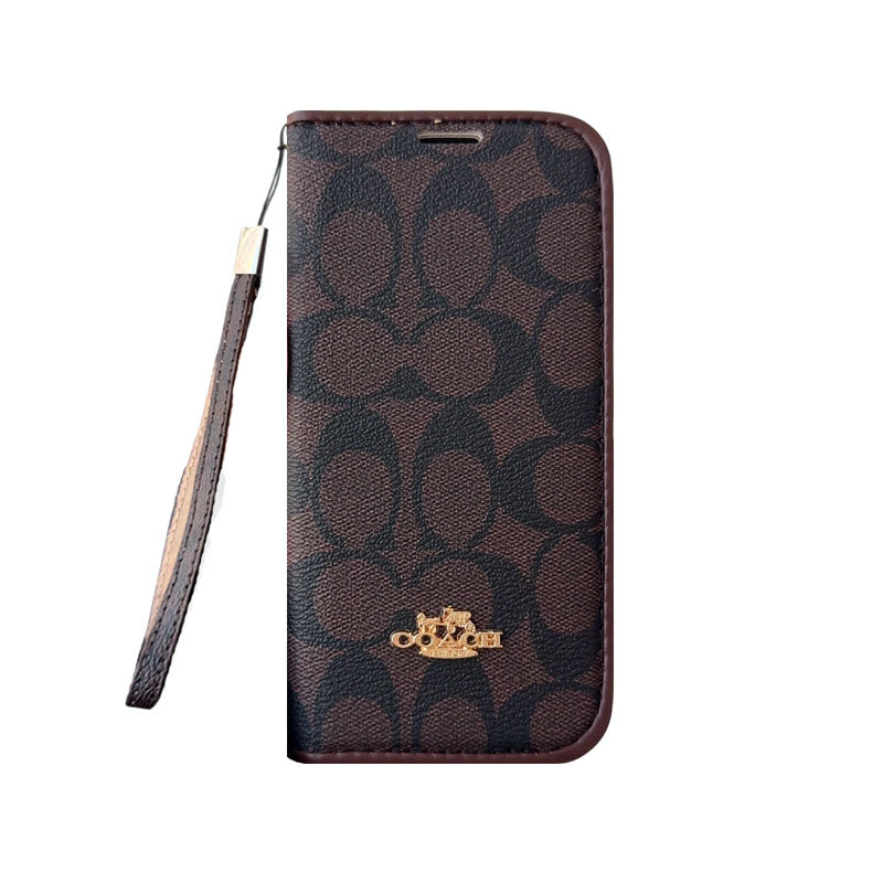 上品CHクラシック ウォレットフォールド式 iPhoneケース 黒-OKCH004