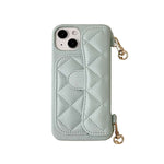 革の黒いiPhoneケース カードホルダーとストラップ- XK240401