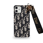 CD黒いiPhoneケース ストラップ-GS240315