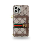 ブラウンのGG iPhoneケース、パスケースとストラップ -XK240330