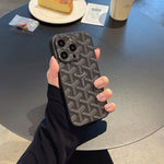 GD 黒い革のiPhone ケース -SJK240807