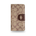 CH茶色のレザーiPhoneフラップケース,カードケース付き-PTK241622