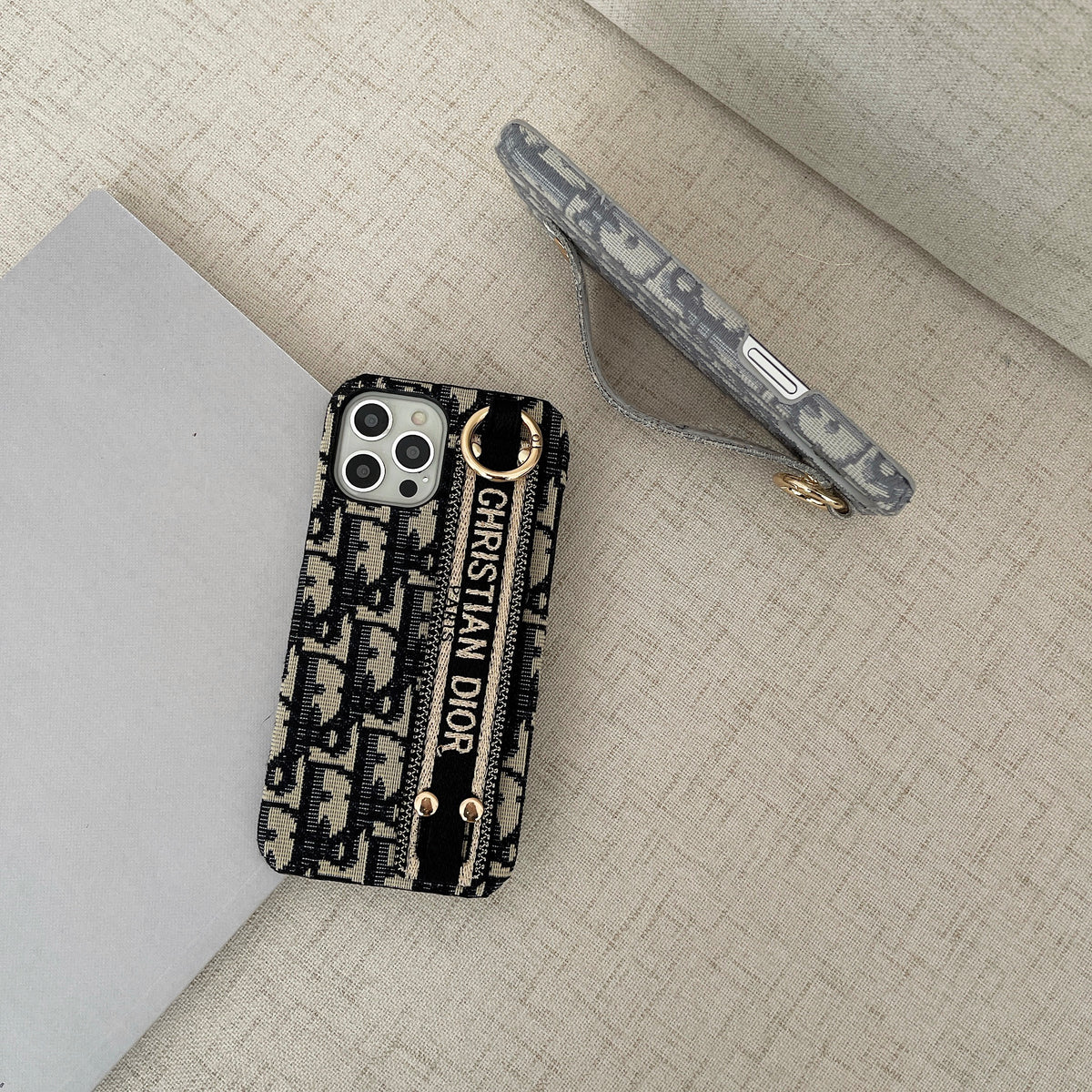 CDグレーiPhoneケース ホルダー-SW231115