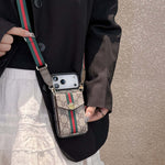 クラシカルGG ウォレット＆ショルダーストラップ付 iPhoneケース 茶色-OKGG002