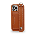 カードホルダー付きレザーiPhoneケースブラウン-LZW120618