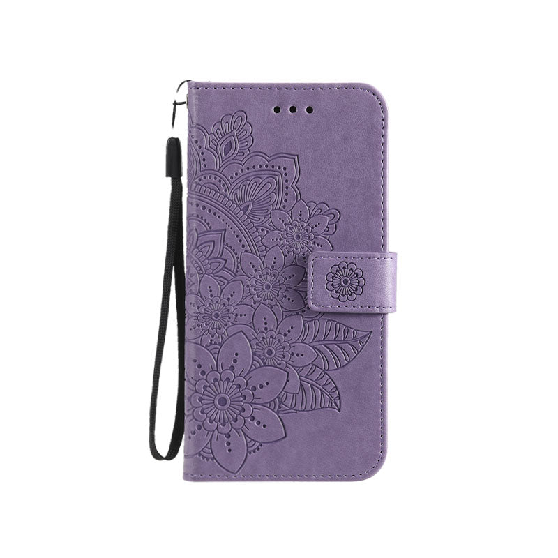 レザーパープルのiPhoneケース 手帳型カードホルダー-CCB240706