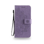 レザーパープルのiPhoneケース 手帳型カードホルダー-CCB240706