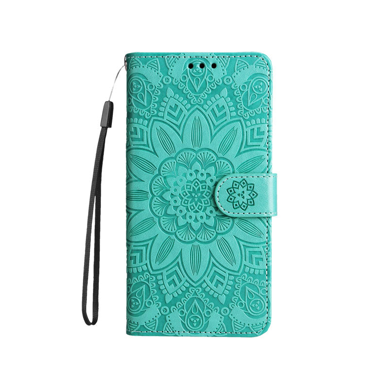 Cレザー青いiPhoneケース　手帳型カードホルダー-XYH241415