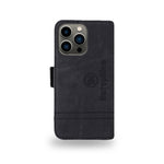 レザー黒のiPhoneケース　手帳型カードホルダー-YYT241437