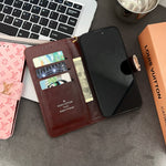 レザー フォリオ モノグラム iPhoneケース（カードホルダー＆ストラップ付き)-OKHYL001