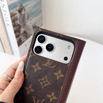 高級レザー手帳型ウォレットiPhoneケース（ビッグプリント）-OKLB004