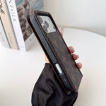 高級レザー手帳型ウォレットiPhoneケース（ビッグプリント）-OKLB004