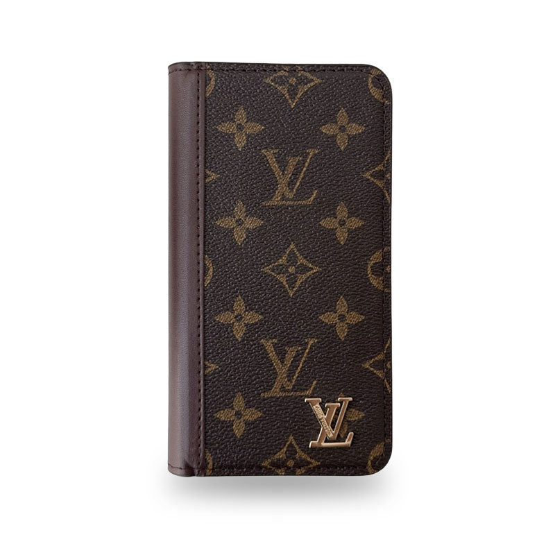 高級レザー手帳型ウォレットiPhoneケース（ビッグプリント）-OKLB004