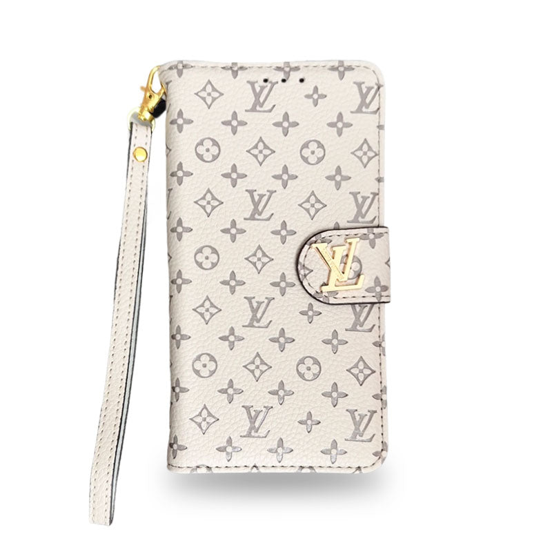 レザー フォリオ モノグラム iPhoneケース（カードホルダー＆ストラップ付き)-OKHYL001