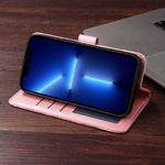 CレザーピンクのiPhoneケース　手帳型カードホルダー-XYH251415