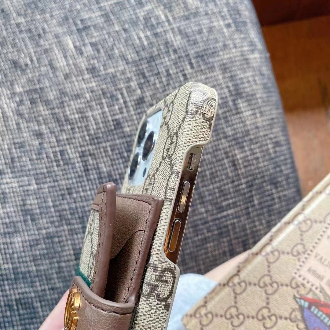 GG iPhoneケース　ブラウンのパスケース -GGB241913