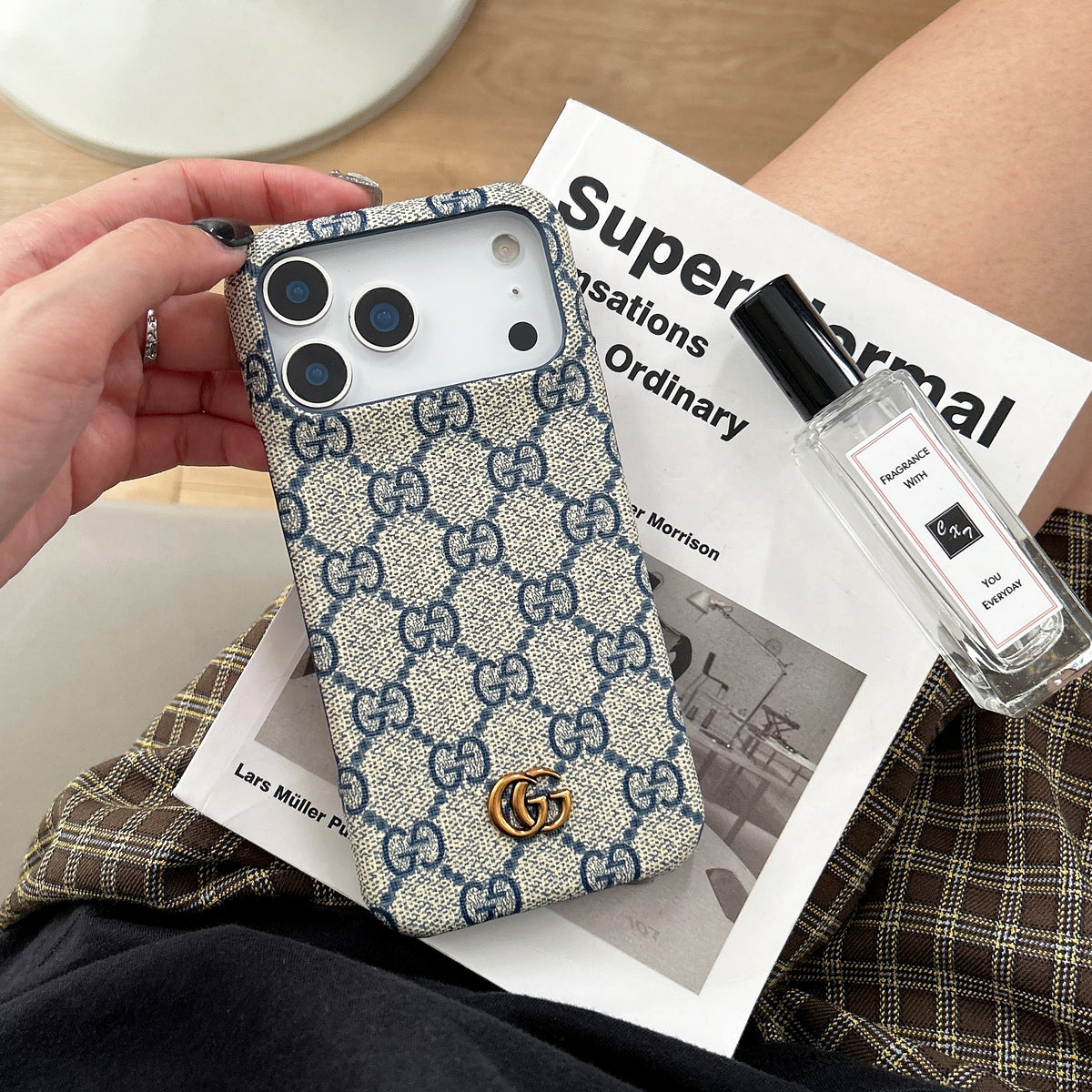 エレガントなGGブルー iPhoneケース-OKGG001