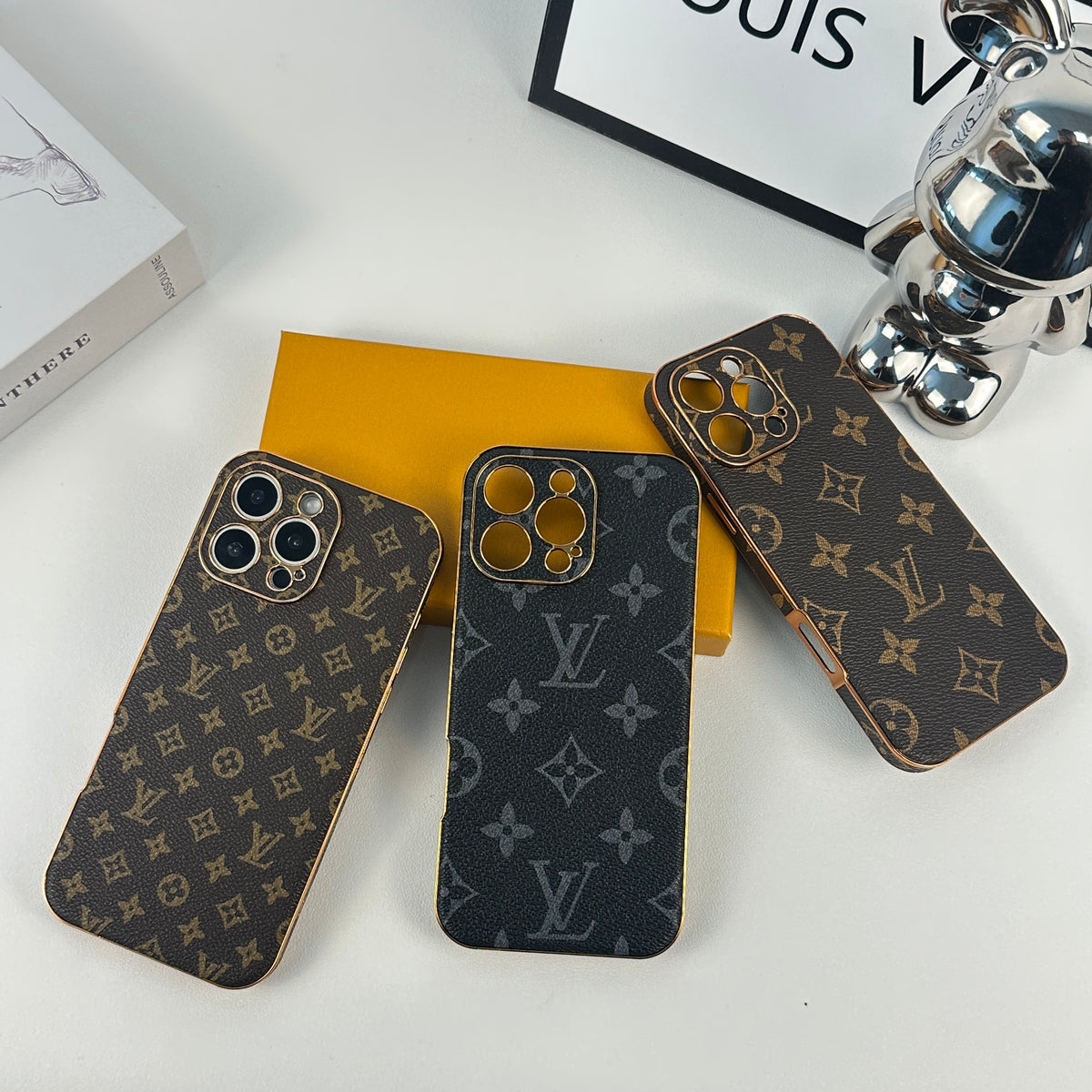 上質ファブリック Monogram iPhoneケース小きな印刷-OKLV016