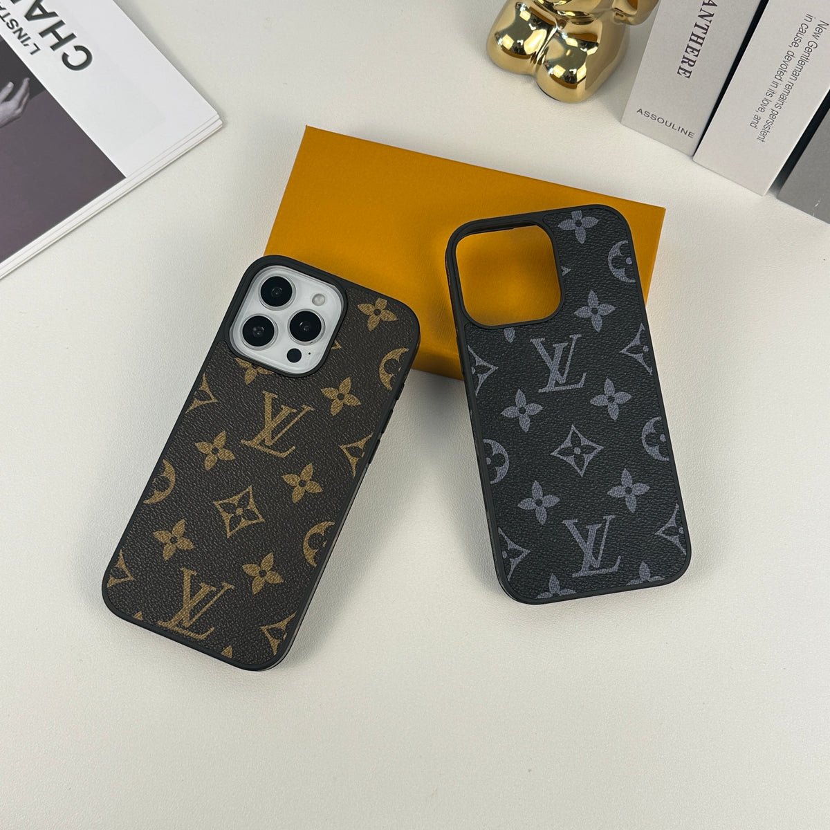 エレガントレザーのMonogram iPhoneケース大印刷-OKLV024