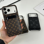 エレガントレザーの iPhone用 磁吸カードポケット付きケース17シリーズ 小きな印刷 -OKLV052