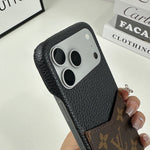 レザーMonogram iPhone用 カードポケット付きケース 17シリーズ用 大きな印刷-OKLV057