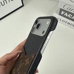 レザーMonogram iPhone用 カードポケット付きケース 17シリーズ用 大きな印刷-OKLV057