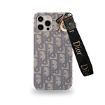 CDグレーのiPhoneケース ストラップ-GS240315