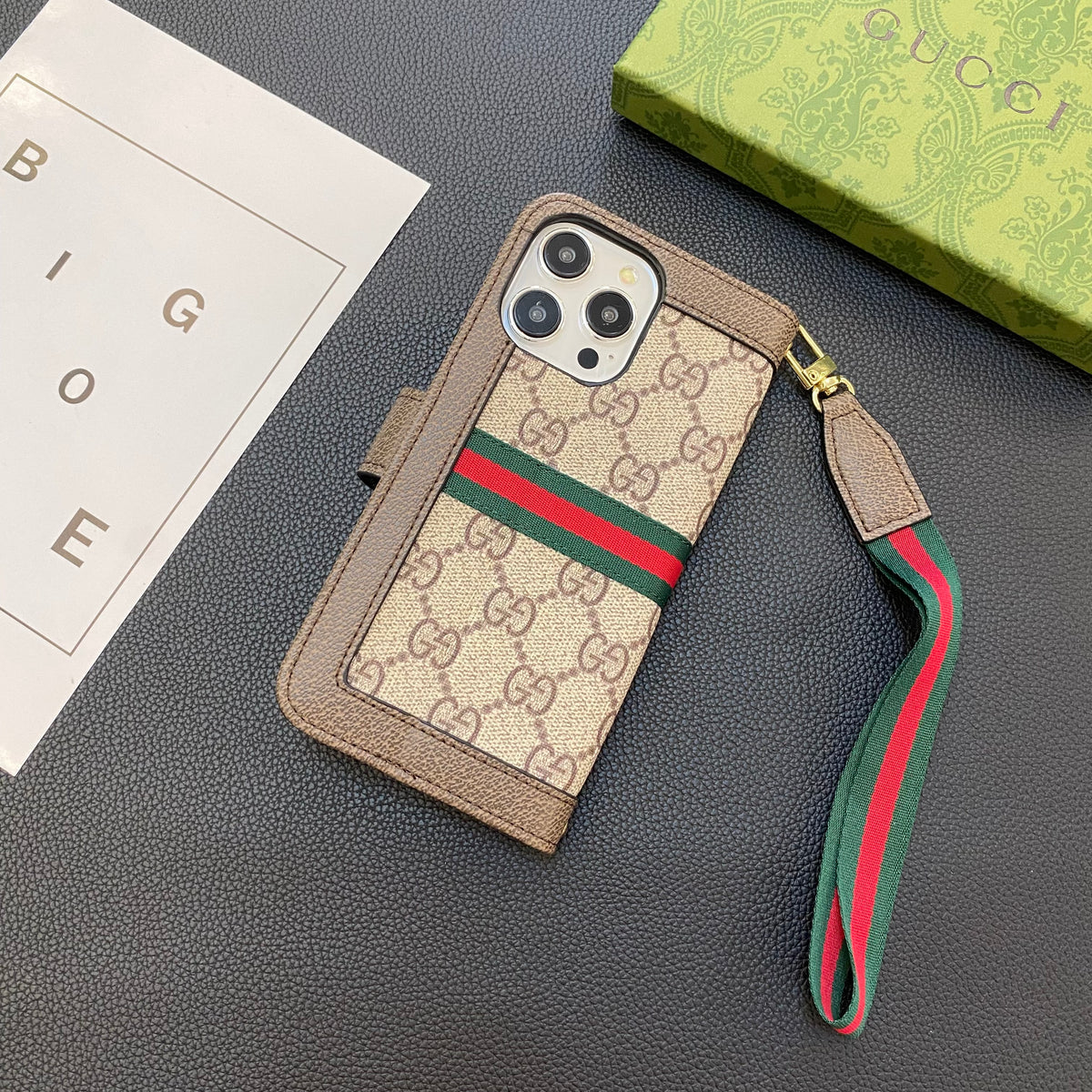 GG iPhoneケースと財布ポケット -QB240424