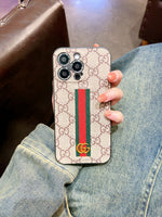 クラシックGGの茶色iPhoneケース-JD240424