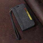 レザー黒のiPhoneケース　手帳型カードホルダー-YYT241437